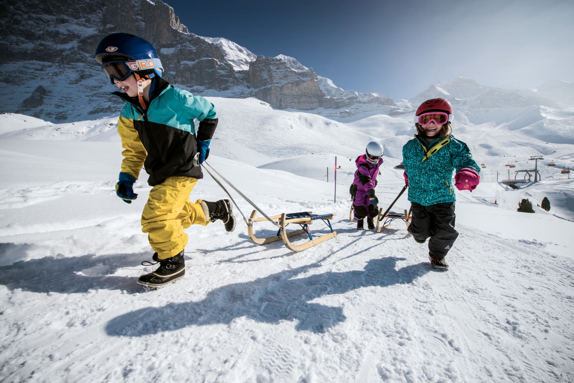 Schlittenfahrt an der Kleinen Scheidegg